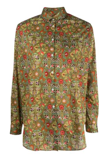 Massimo Alba botanical-print cotton shirt - Verde