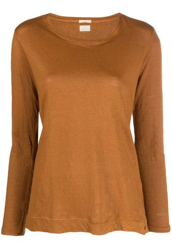 Massimo Alba long-sleeve linen knit top - Marrone