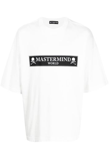 Mastermind World boxed logo-print skull T-shirt - Bianco