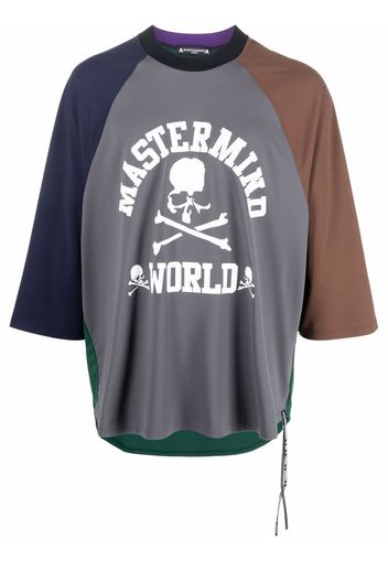 Mastermind World colour-block logo-print T-shirt - Grigio