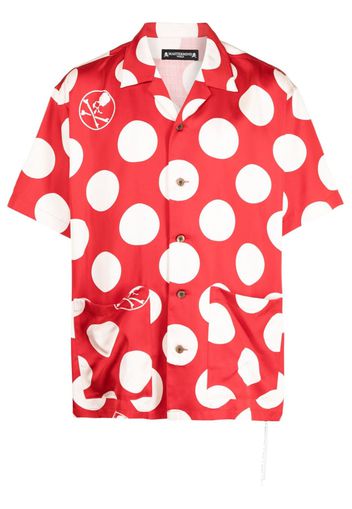 Mastermind World polka-dot-print silk shirt - Rosso