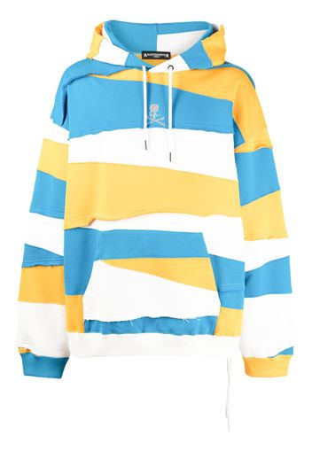 Mastermind World colour-block panelled cotton hoodie - Bianco