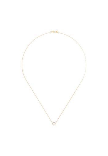 14K gold and diamond circle necklace