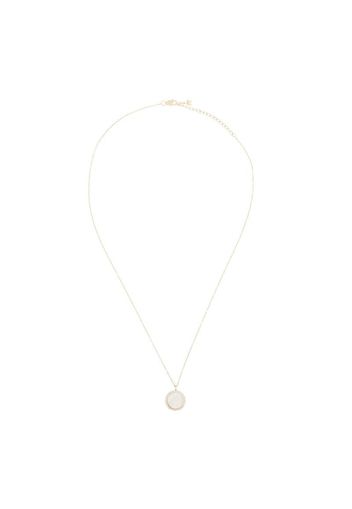 E 14K yellow gold pearl and diamond necklace