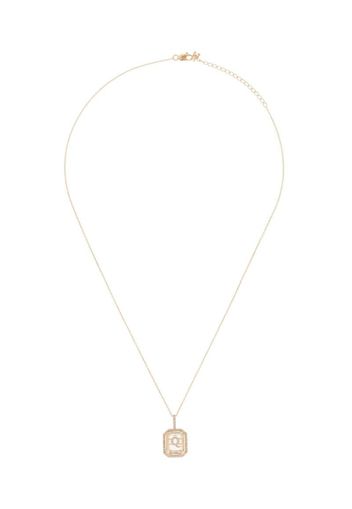 14K yellow gold Q-initial diamond necklace