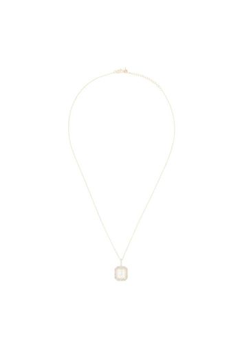 14K yellow gold diamond J necklace