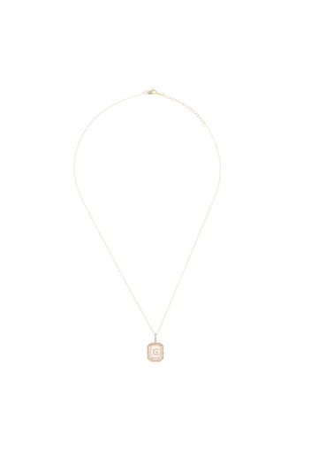 14K yellow gold initial G diamond necklace