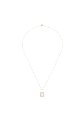 14kt yellow gold L diamond necklace