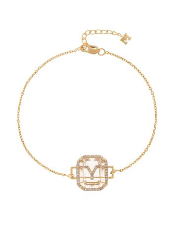 Mateo Bracciale con iniziale Y in oro 14kt con diamante