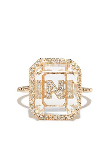 Mateo 14kt yellow gold N Initial diamond ring - Oro