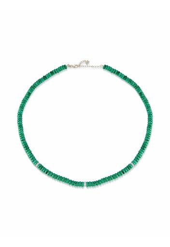 Mateo Collana con pendente in oro giallo 14kt con malachite e diamanti