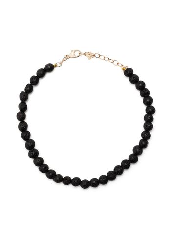 Mateo 14kt yellow gold lava rock bracelet - Nero