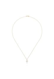 14K gold and diamond small cross necklace