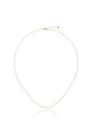 14K yellow gold rose quartz necklace