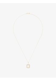 14K yellow gold diamond T necklace