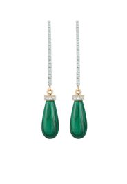 Mateo Orecchini pendenti in oro 14kt con diamanti e malachite