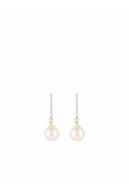 Mateo 14kt yellow gold single pearl diamond drop earrings - Oro