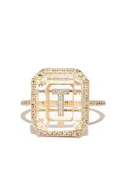 Mateo 14kt yellow gold T Initial diamond ring - Oro