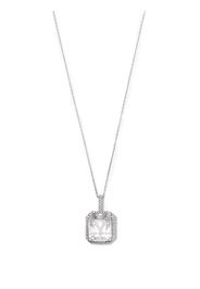 Mateo 14kt white gold Y initial diamond pave quartz pendant necklace - Argento