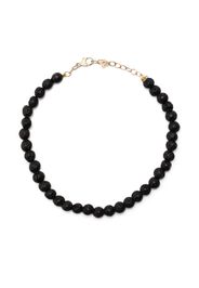 Mateo 14kt yellow gold lava rock bracelet - Nero