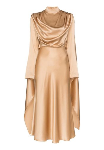 Draped silk dress