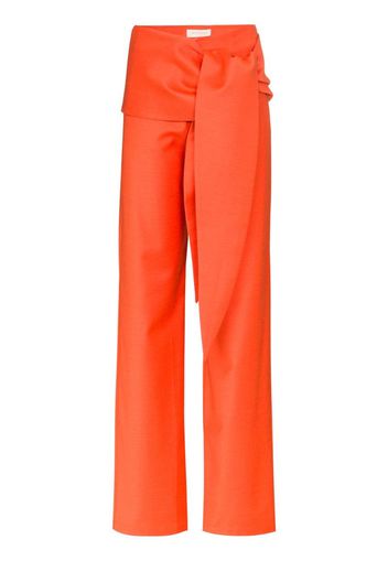 tie-waist wide leg trousers