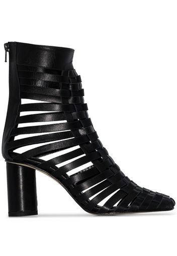 black XX 75 woven leather ankle boots