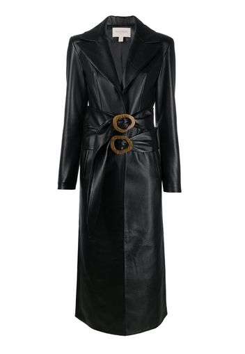 faux leather trench coat