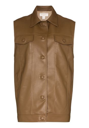 Faux leather waistcoat