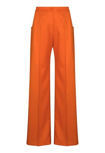 high waist wool flared trousers