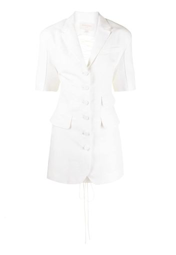 Materiel Vestito modello blazer con nodo laterale - Bianco