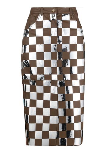 Materiel checkerboard print skirt - Marrone