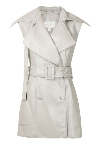 Materiel double-breasted belted gilet - Grigio