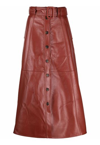 Materiel belted-waist midi skirt - Rosso