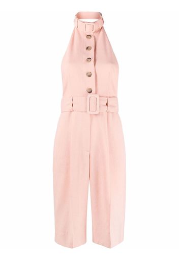 Materiel halterneck belted playsuit - Rosa