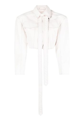 Materiel stitched cropped jacket - Bianco