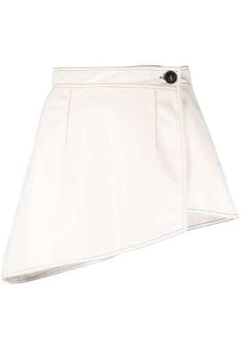 Materiel contrast-stitch asymmetric miniskirt - Bianco