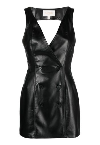 Materiel backless faux-leather minidress - Nero