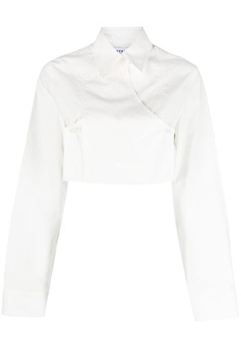 Materiel cropped double-breasted shirt - Bianco