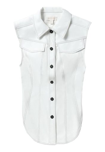 Materiel sleeveless cropped-back shirt - Bianco