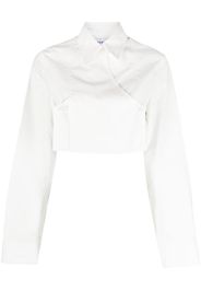 Materiel cropped double-breasted shirt - Bianco