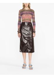 Materiel high-waisted vinyl pencil skirt - Marrone