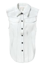 Materiel sleeveless cropped-back shirt - Bianco