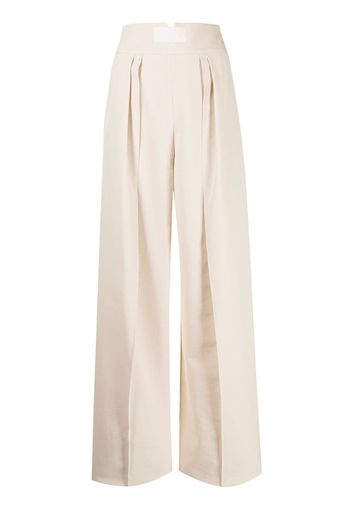 Maticevski pressed-crease cotton palazzo trousers - Bianco