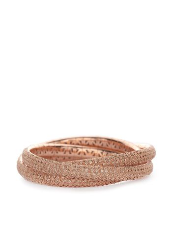 Mattia Cielo 18kt rose gold and titanium Universo cognac diamond triple wrap bracelet - Rosa