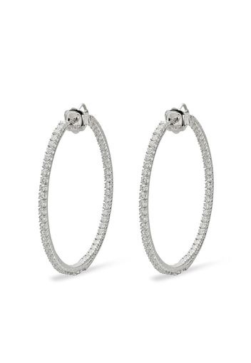 Mattia Cielo 18kt white gold and titanium Rugiada front and back diamond hoop earrings - Argento