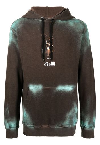 Mauna Kea spray deer hoodie - Marrone