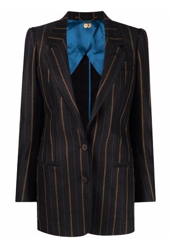 Maurizio Miri Blazer monopetto a righe - Nero