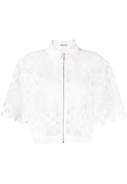 Max & Moi Tanami floral-lace semi-sheer jacket - Bianco