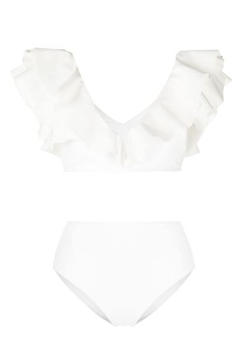 Maygel Coronel Mila ruffle-detail bikini - Bianco